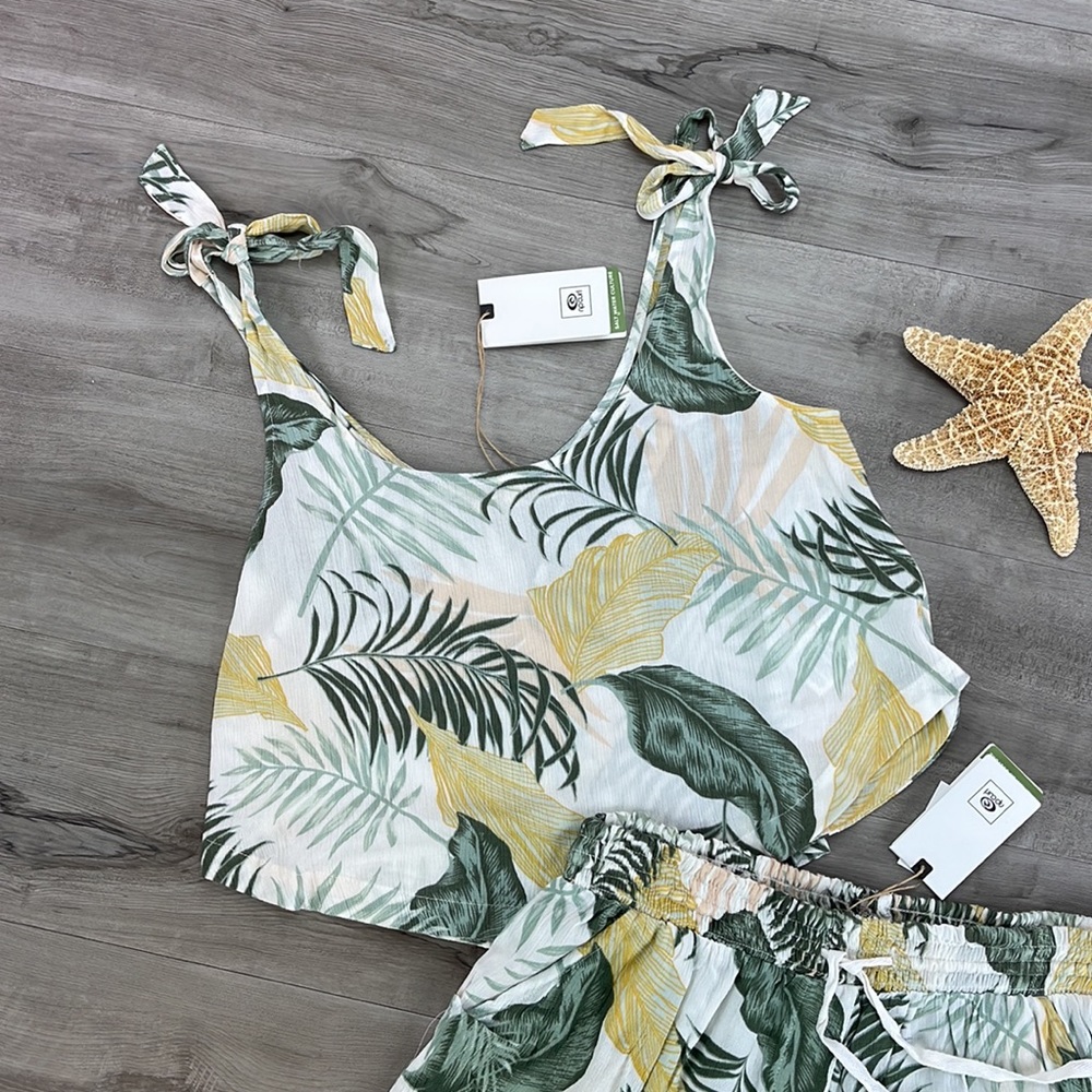 🔆RIP CURL🔆 COASTAL PALMS CAMI COASTAL PALM SHORT SET - Picture 5 of 15